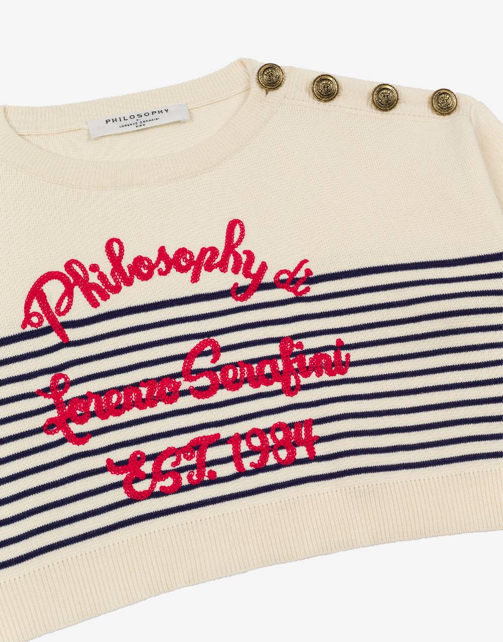 Philosophy Di Lorenzo Serafini Kids maglione in cotone a righe marinière Affare Del Giorno