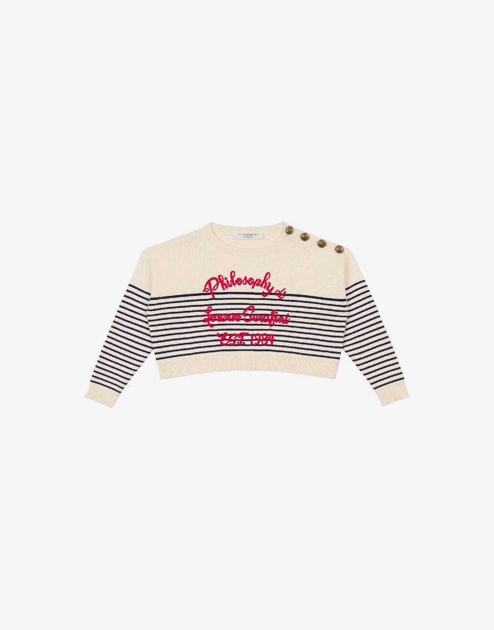 Philosophy Di Lorenzo Serafini Kids maglione in cotone a righe marinière Affare Del Giorno