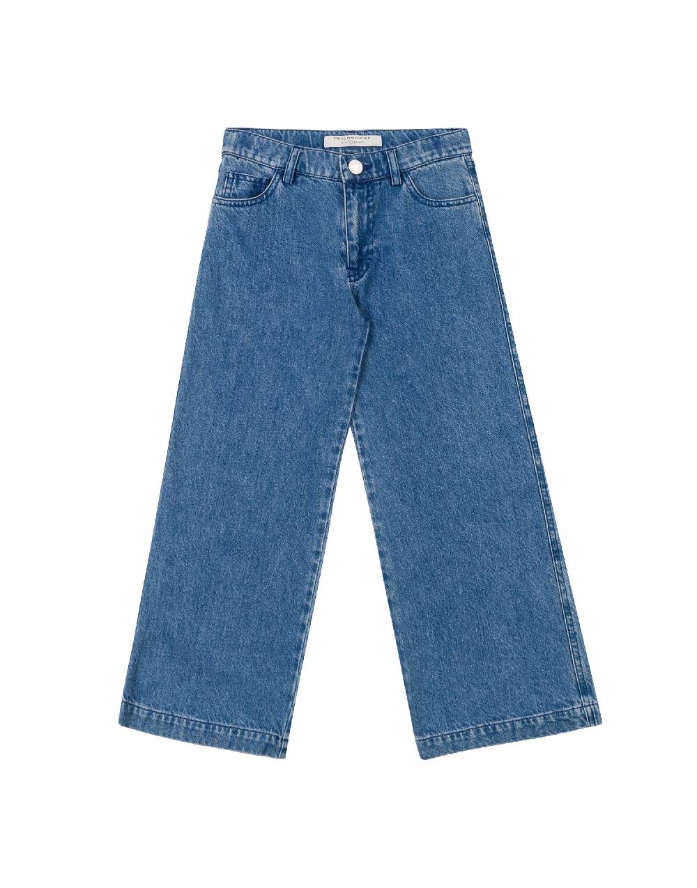 Philosophy Di Lorenzo Serafini Kids pantalone in denim con patch 'doppia P' Prezzo Ridotto