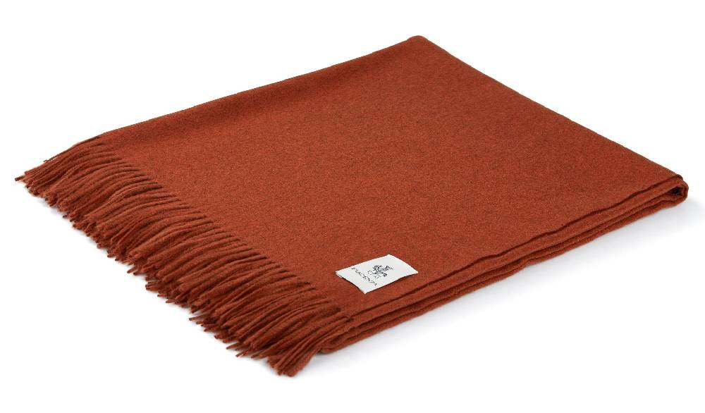 Piacenza 1733 Aeternum Plaid mattone in puro Cashmere Vendita