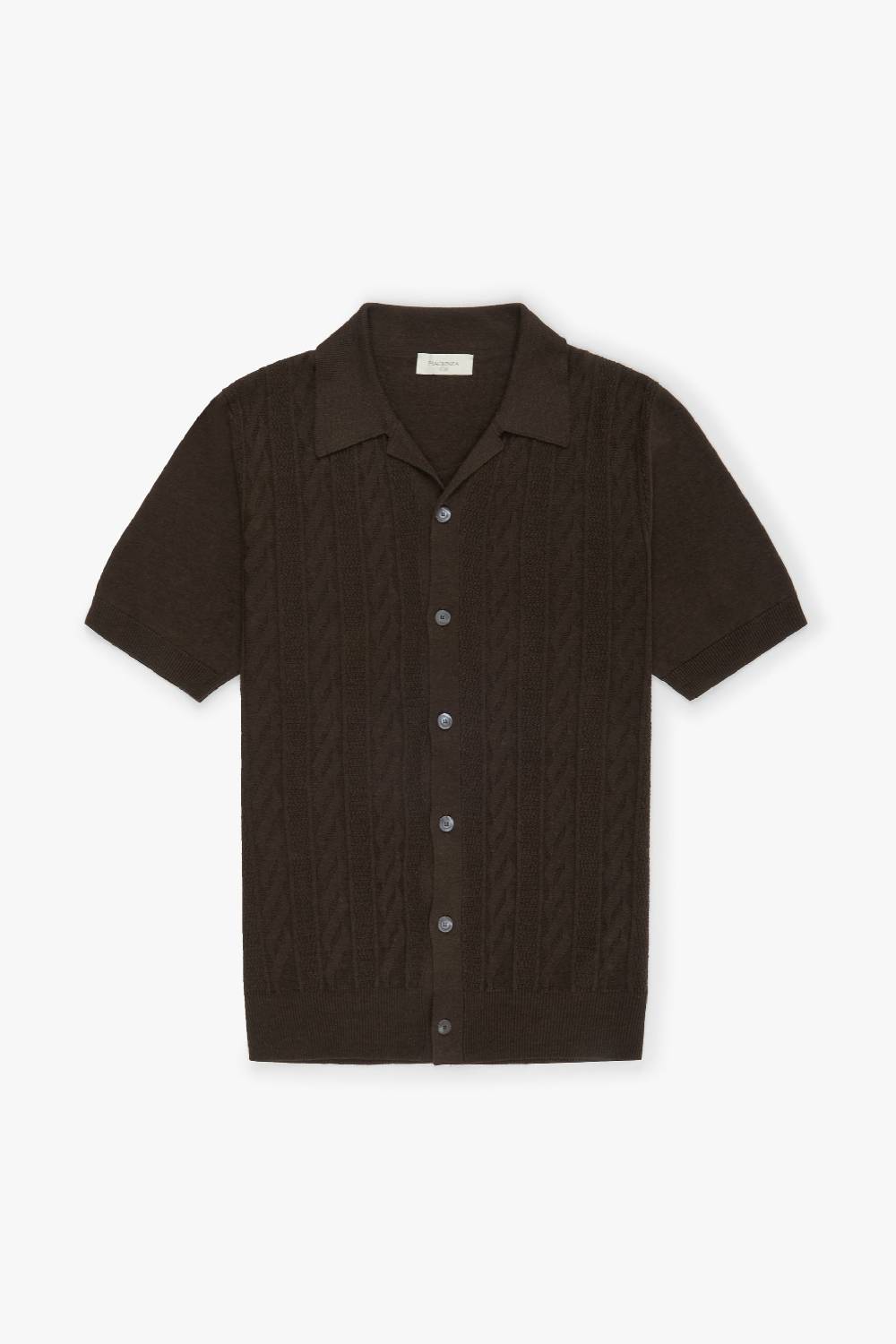 Piacenza 1733 Camicia maniche corte sand and wave marrone Consegna Veloce