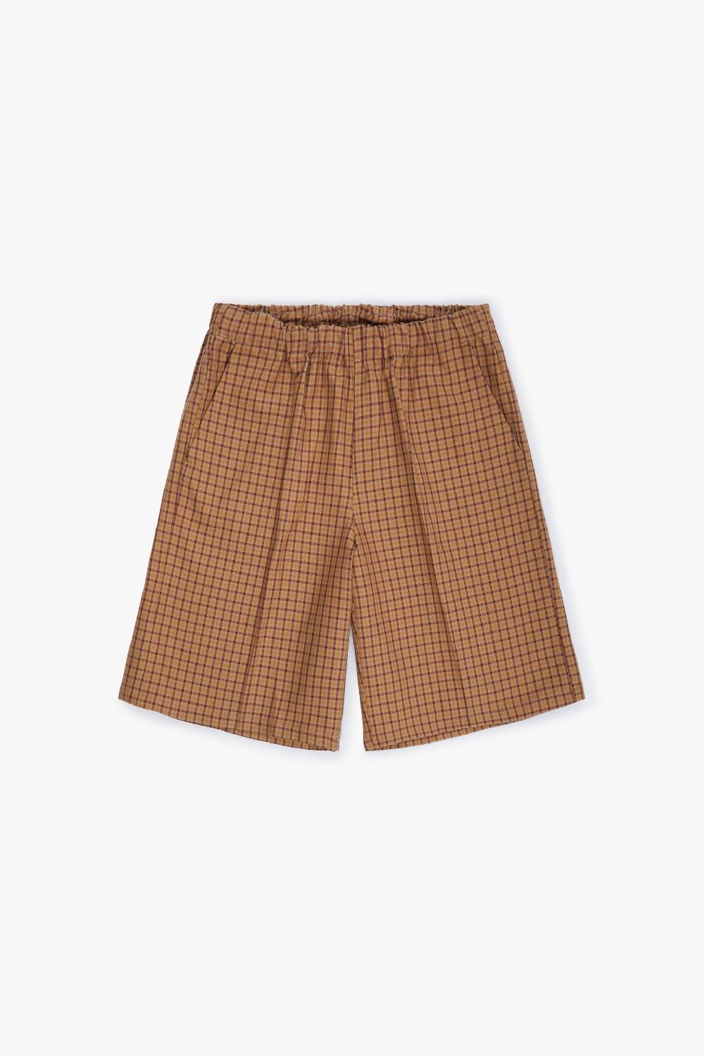 Piacenza 1733 Bermuda micro check cammello e bordeaux 2025
