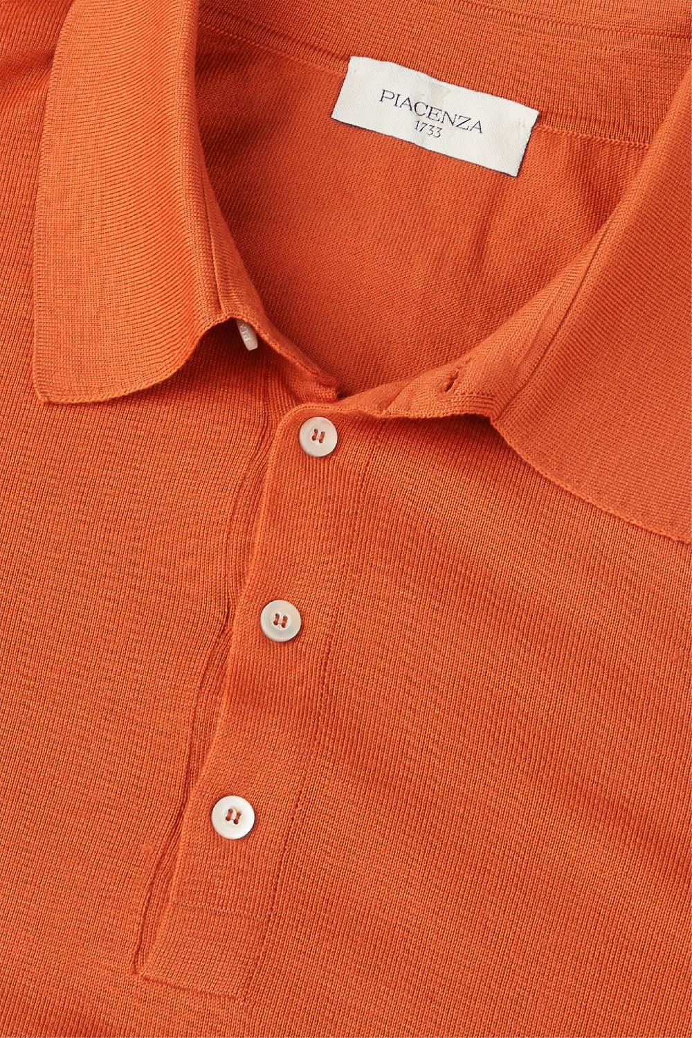 Piacenza 1733 Polo lana merino super fine arancio Qualità