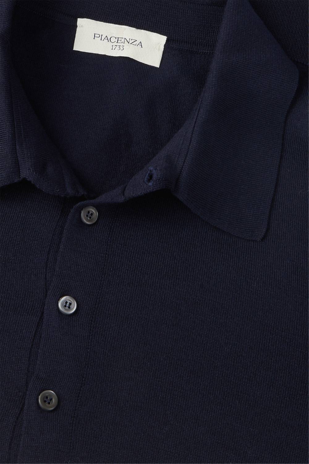 Piacenza 1733 Polo lana merino super fine blu Promozione Limitata