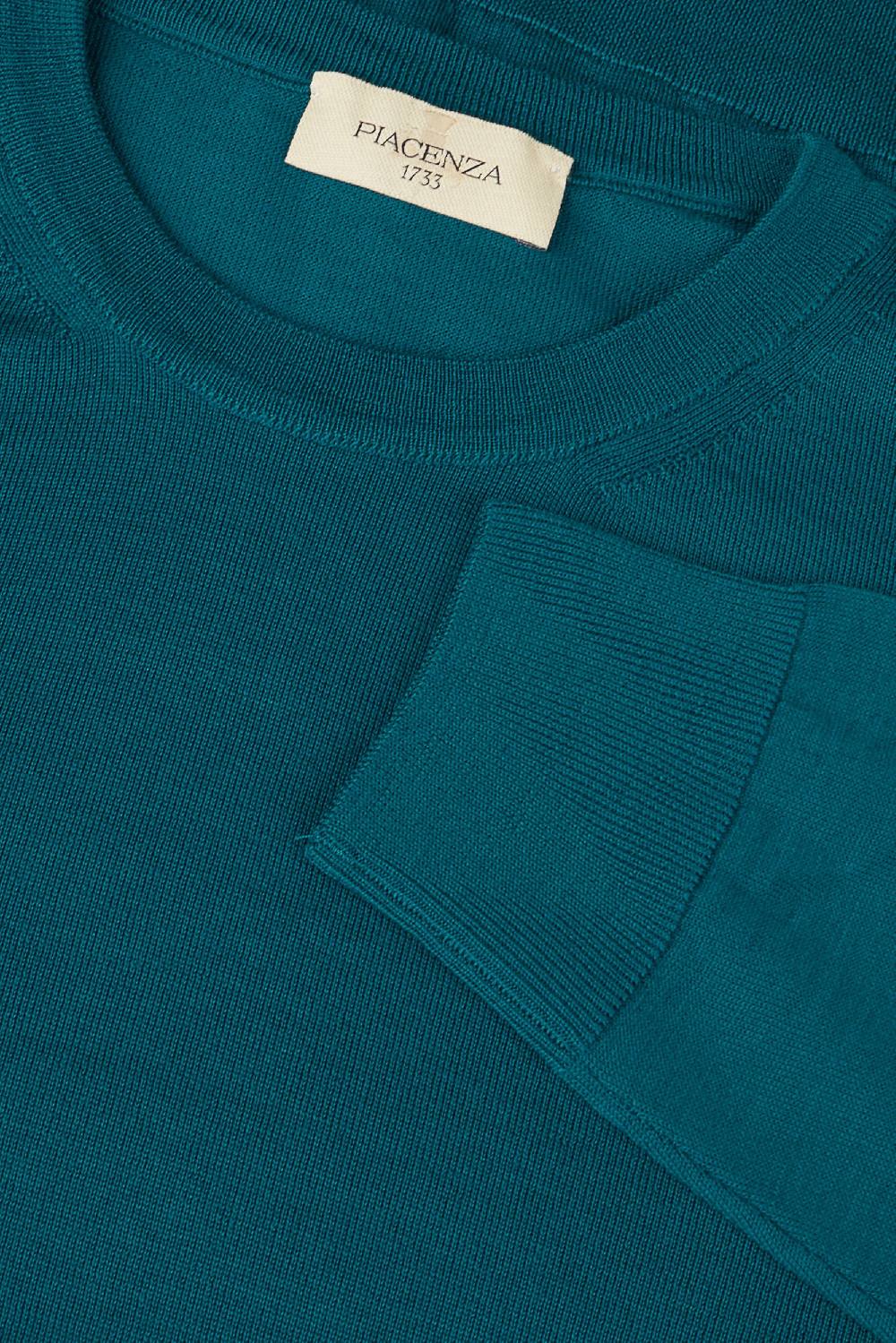 Piacenza 1733 Girocollo lana merino super fine petrolio Novità