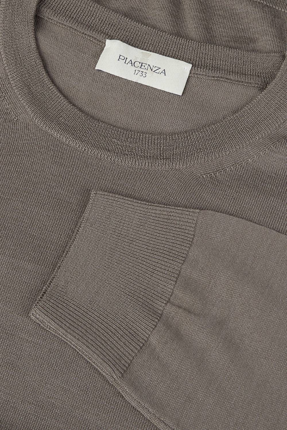 Piacenza 1733 Girocollo lana merino super fine nocciola Sconto