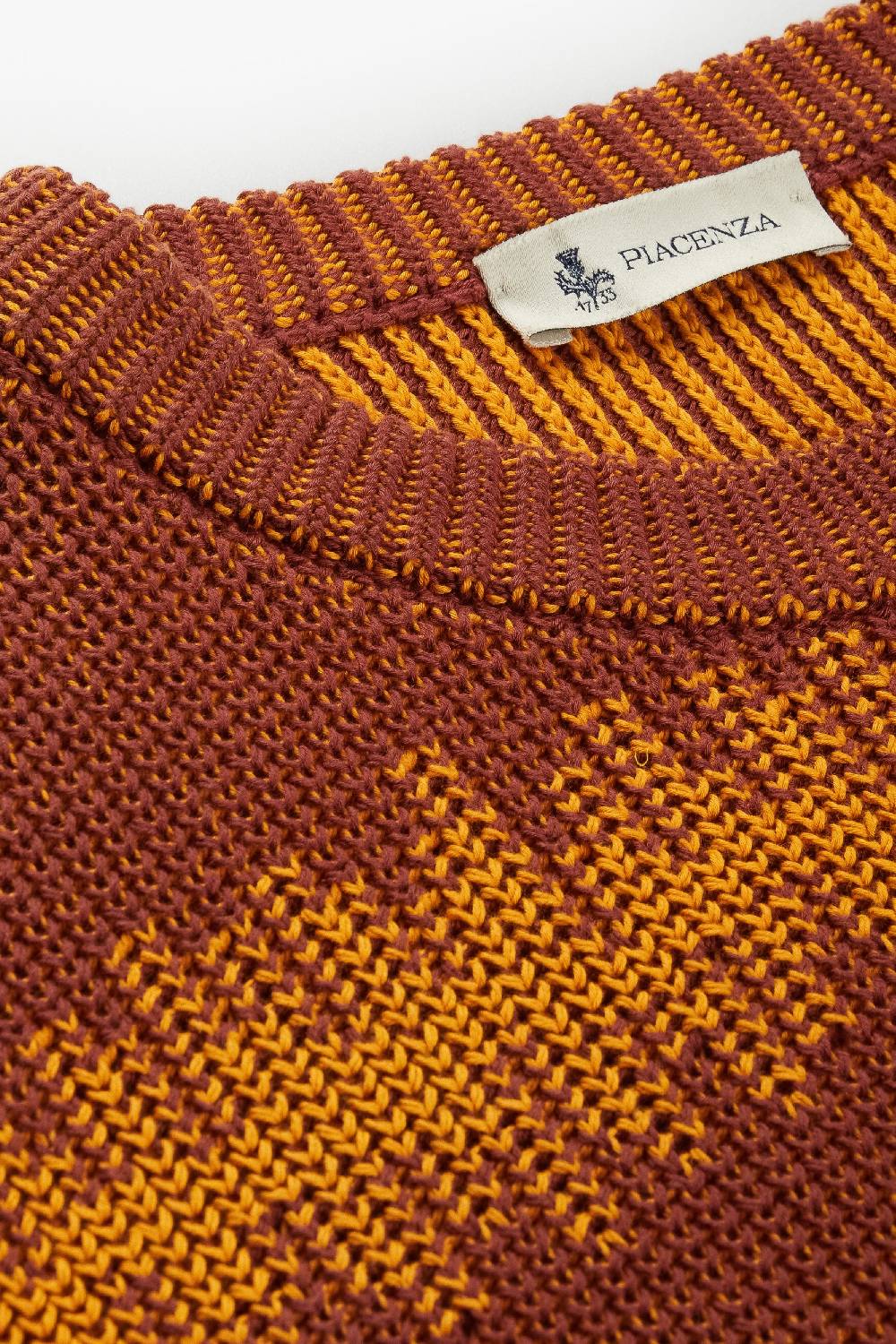 Piacenza 1733 Maglione ikat striped cob bruciato e becco d'oca Italia