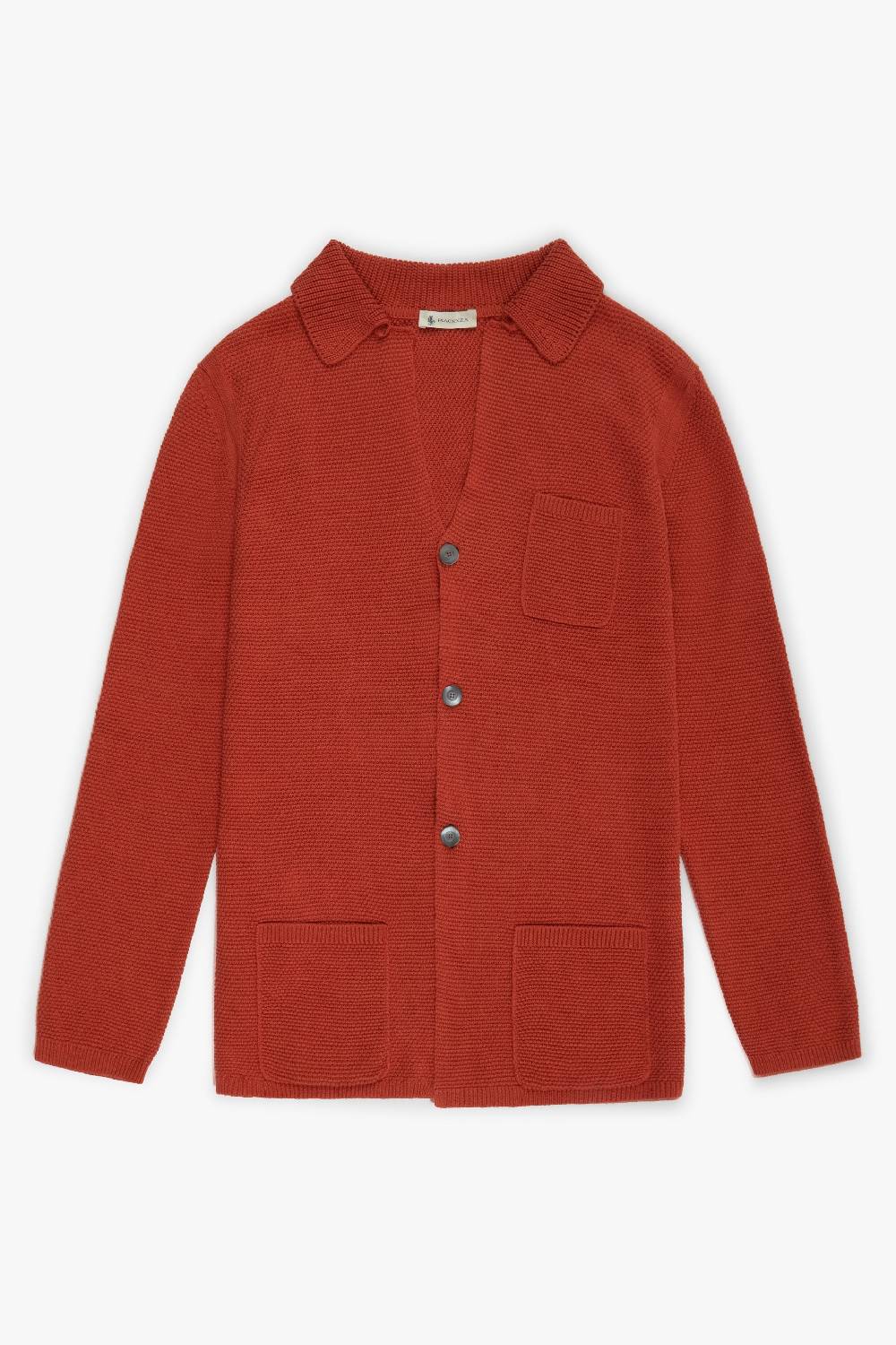 Piacenza 1733 Cardigan Camicia con bottoni mattone In Linea