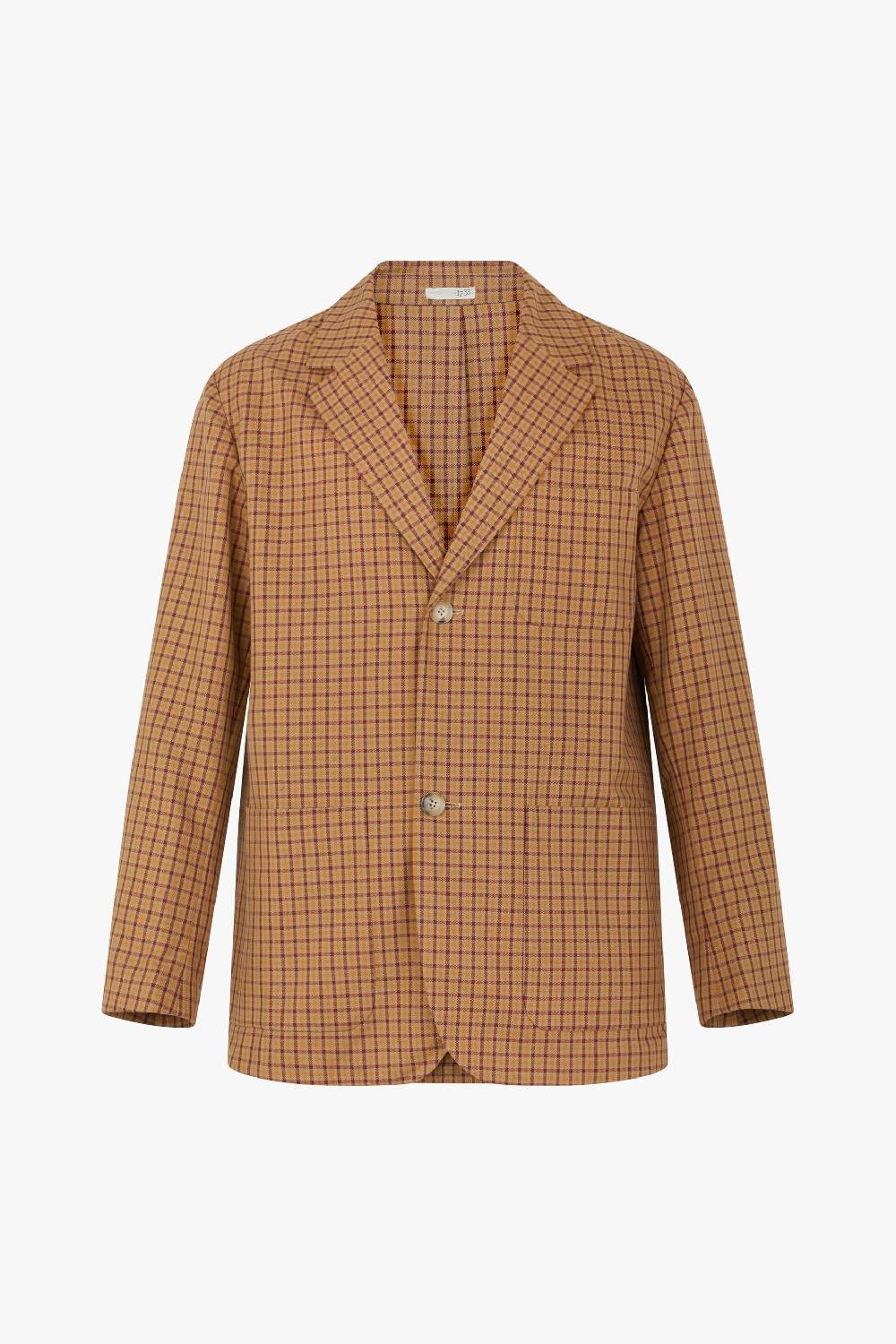 Piacenza 1733 Giacca micro check cammello e bordeaux Pezzi Unici