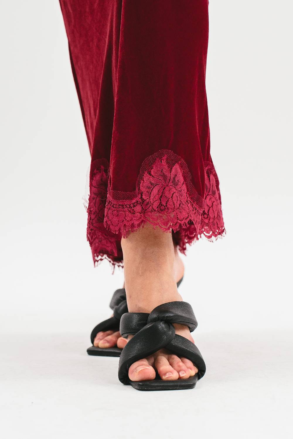 Pink Memories Slip dress in velluto con pizzo Saldi Di Fabbrica