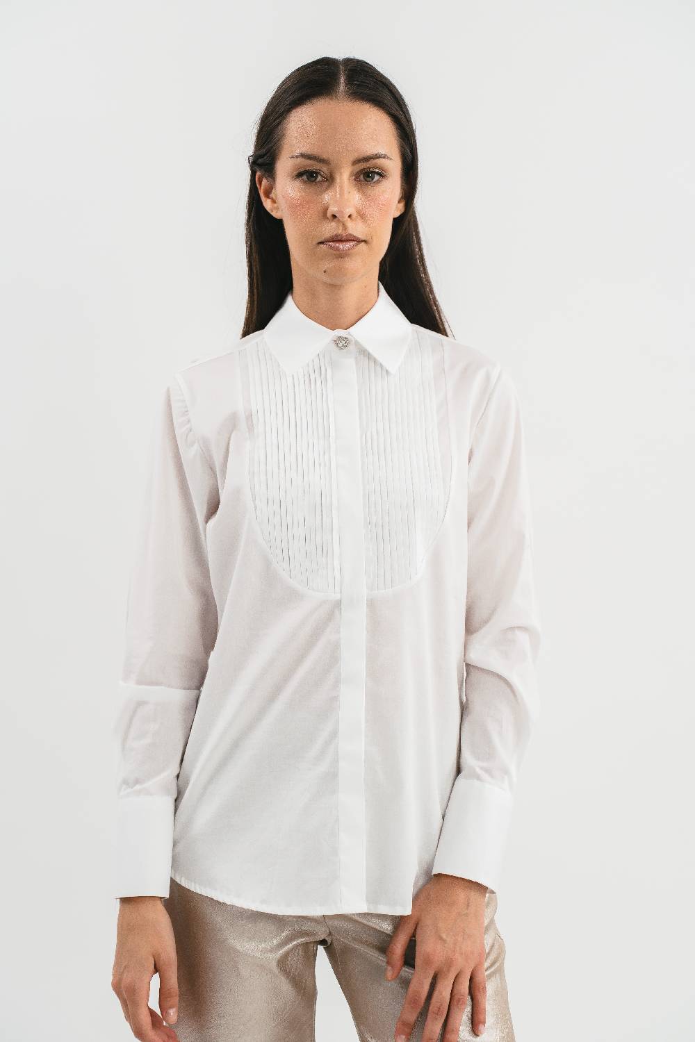 Pink Memories Camicia con plastron a pieghe Vendita
