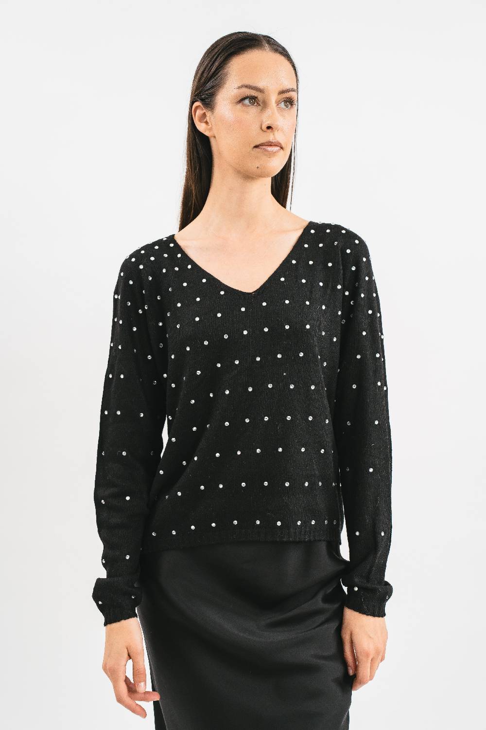 Pink Memories Maglia scollo a V con-strass Spedizione Gratuita