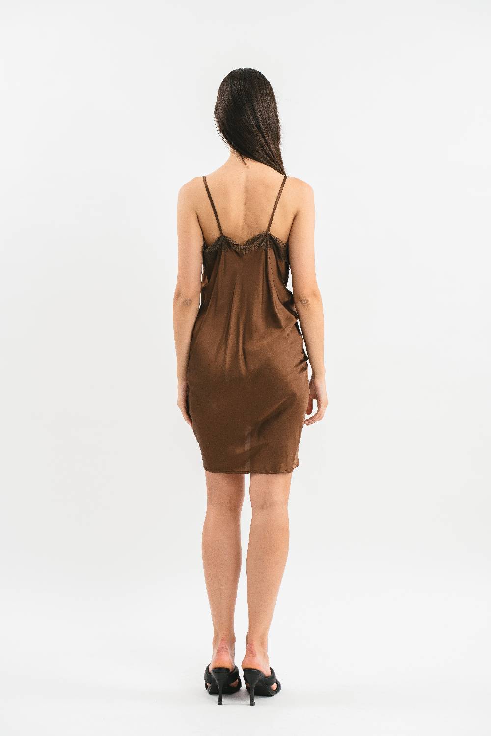 Pink Memories Slip dress con coulisse e pizzo Sottocosto