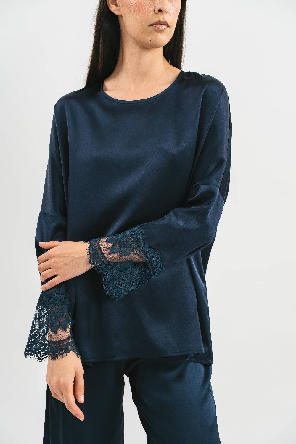 Pink Memories T-shirt over con dettagli in pizzo Offerta