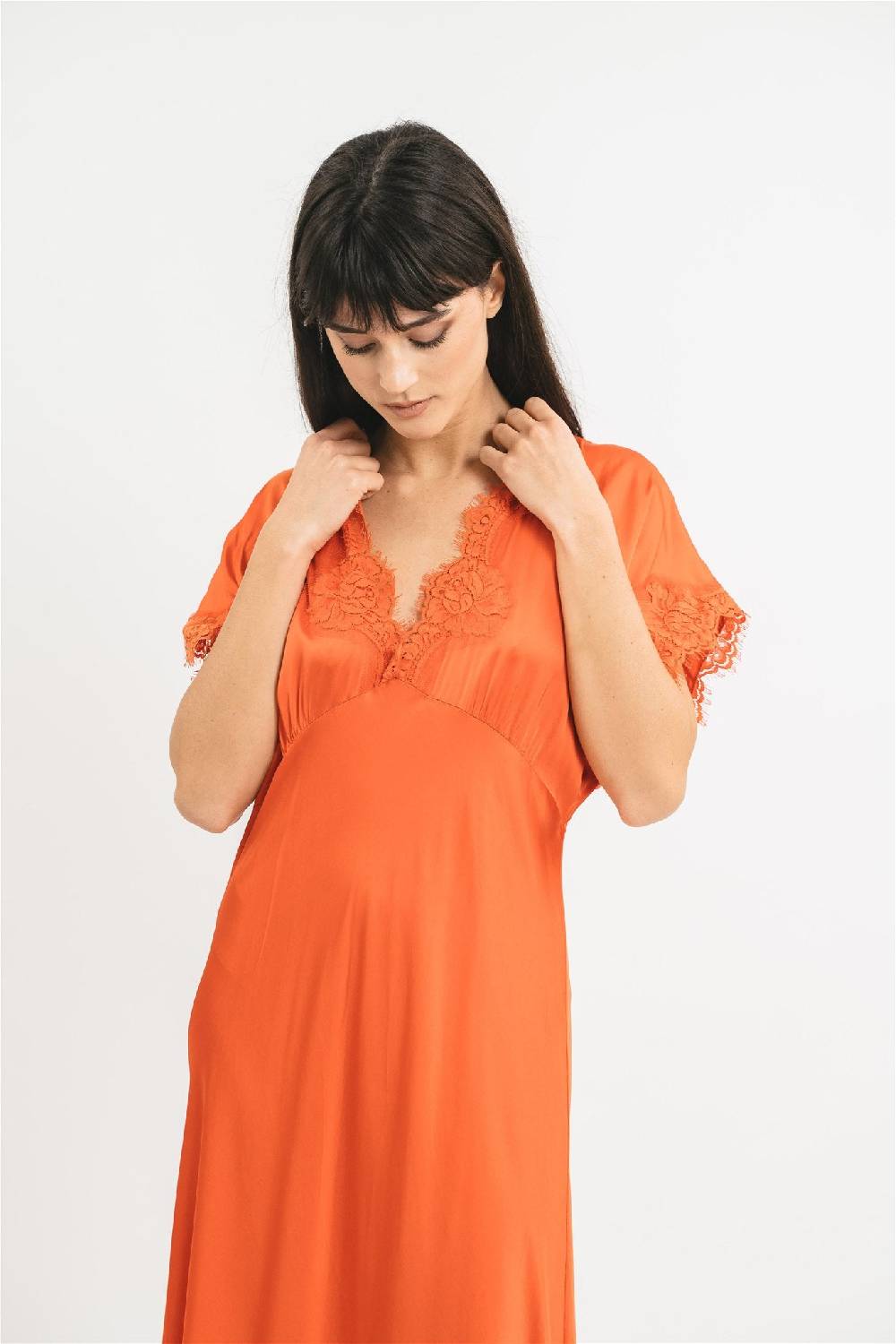 Pink Memories Abito con pizzo stile impero Economico