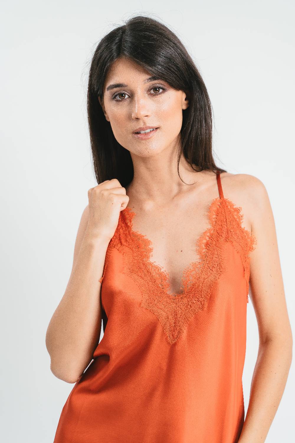 Pink Memories Top scollo a V con dettagli in pizzo Outlet