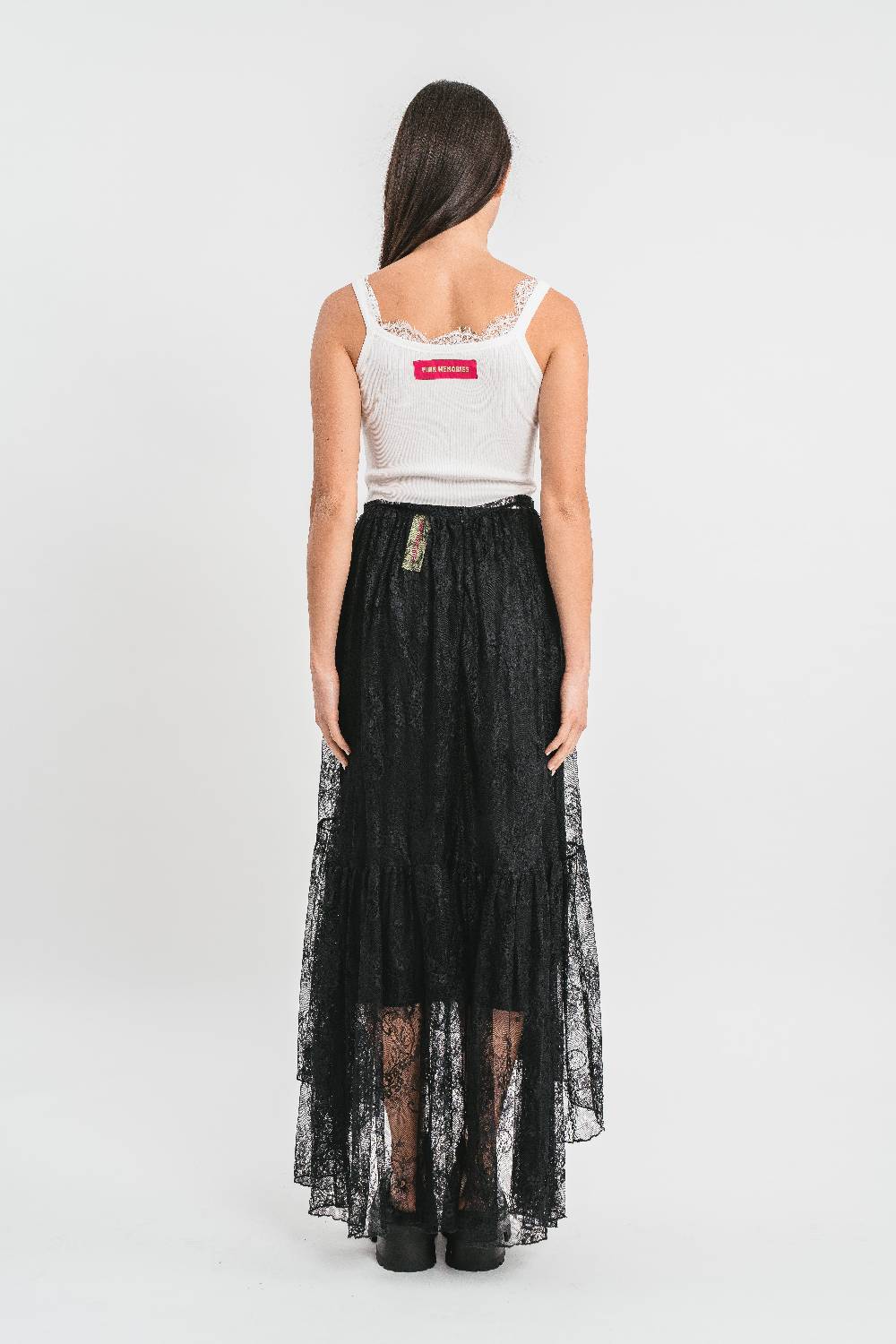 Pink Memories Gonna in pizzo a balze con fodera in coordinato Cyber Monday