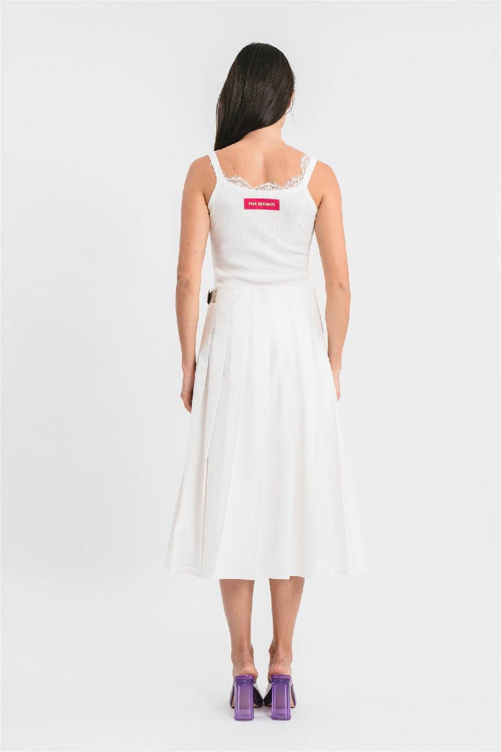 Pink Memories Gonna kilt lunga con fibbia in cotone Saldi Di Fabbrica