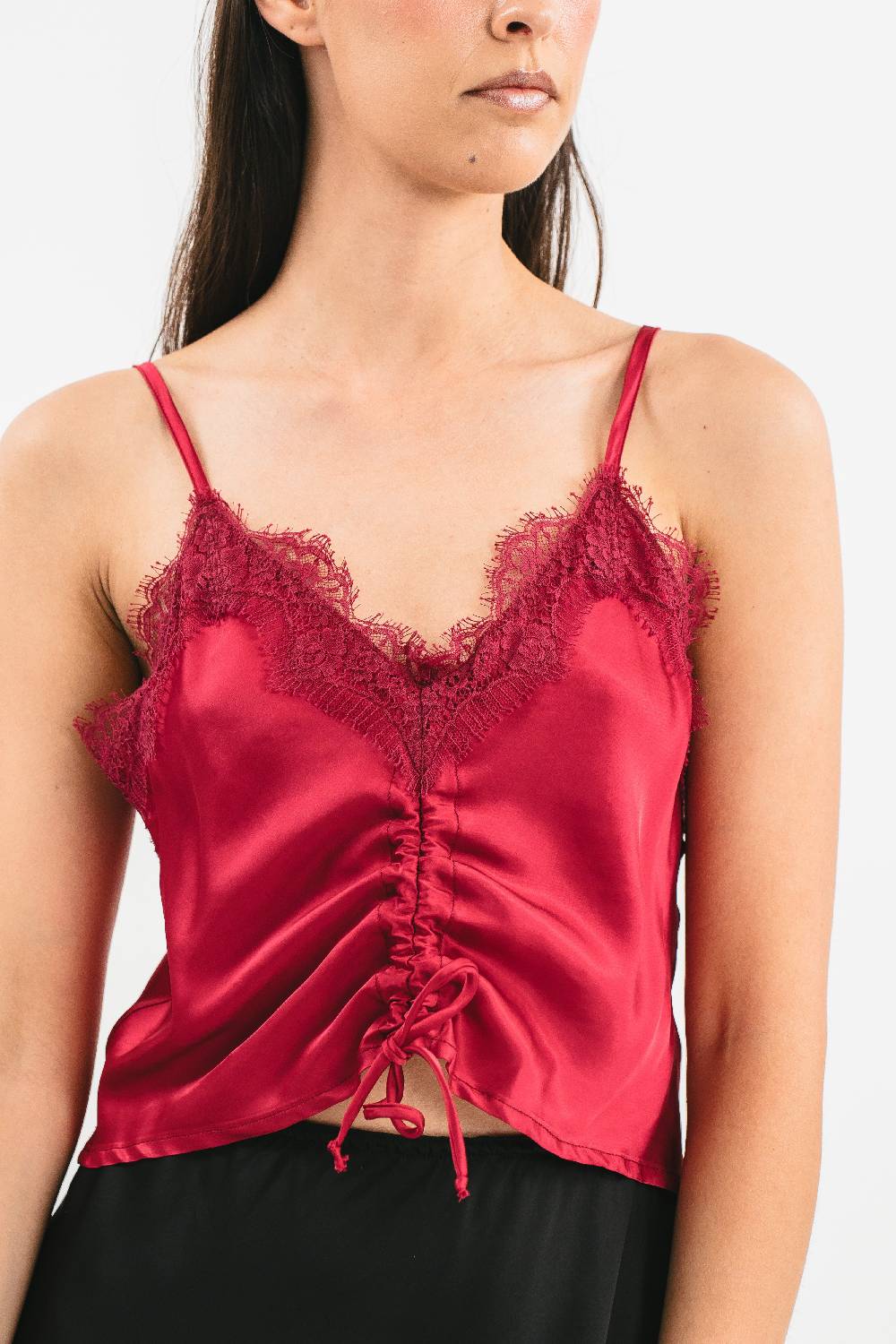 Pink Memories Top con coulisse e pizzo Pezzi Unici