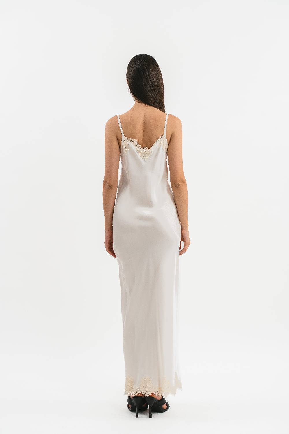 Pink Memories Slip dress lungo con dettagli in pizzo Consegna Veloce