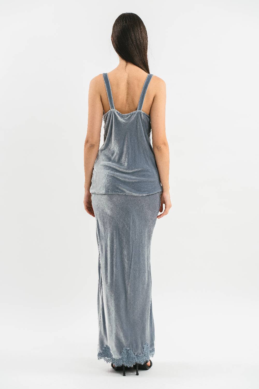Pink Memories Top in velluto con pizzo Fino Al -60%