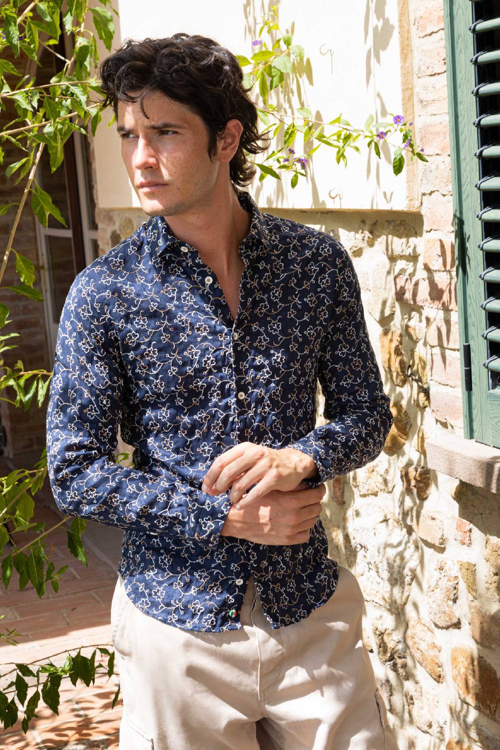 Poggianti Camicia uomo spring summer 24 FIRENZE-73F-233 Consegna Veloce