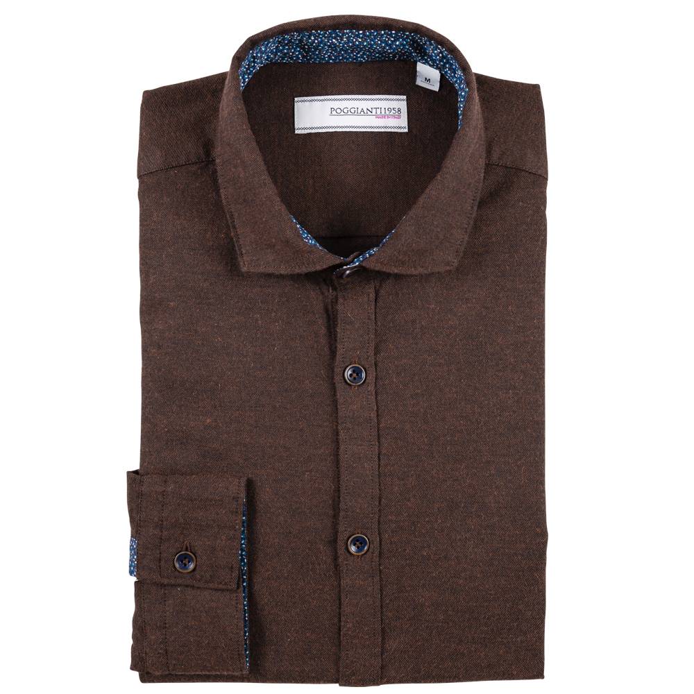 Poggianti Camicia in flanella con contrasti fantasia Spedizione gratuita