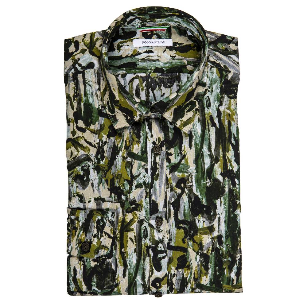 Poggianti Camicia fantasia collo piccolo Flash Sale