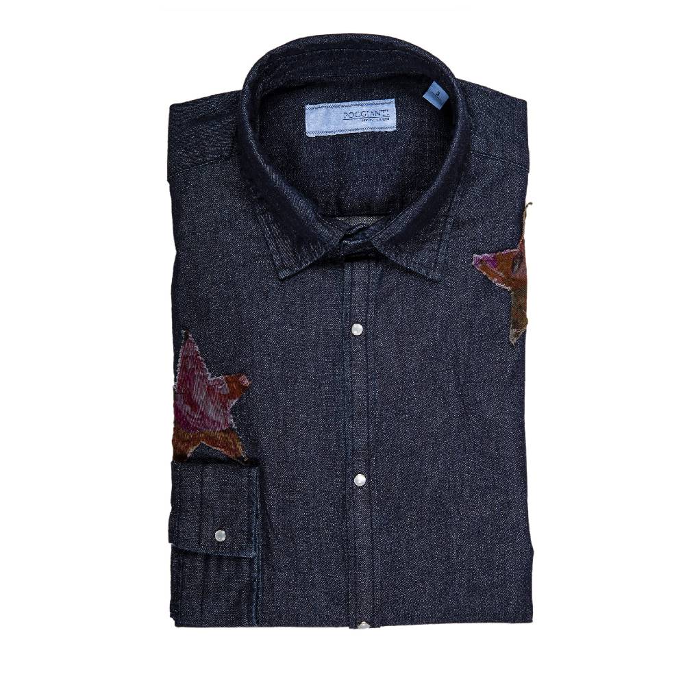 Poggianti Camicia Denim con stelle patchwork Shopping online
