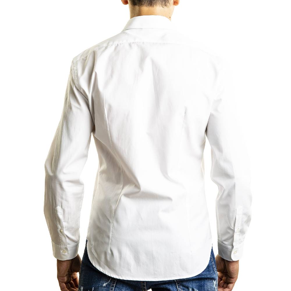 Poggianti Camicia Bianca con contrasti fantasia Vendite stagionali