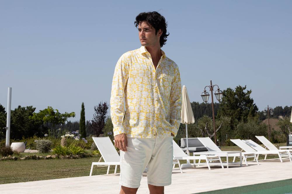 Poggianti Camicia uomo spring summer 24 PEROLLA-62F-119 Vendita calda