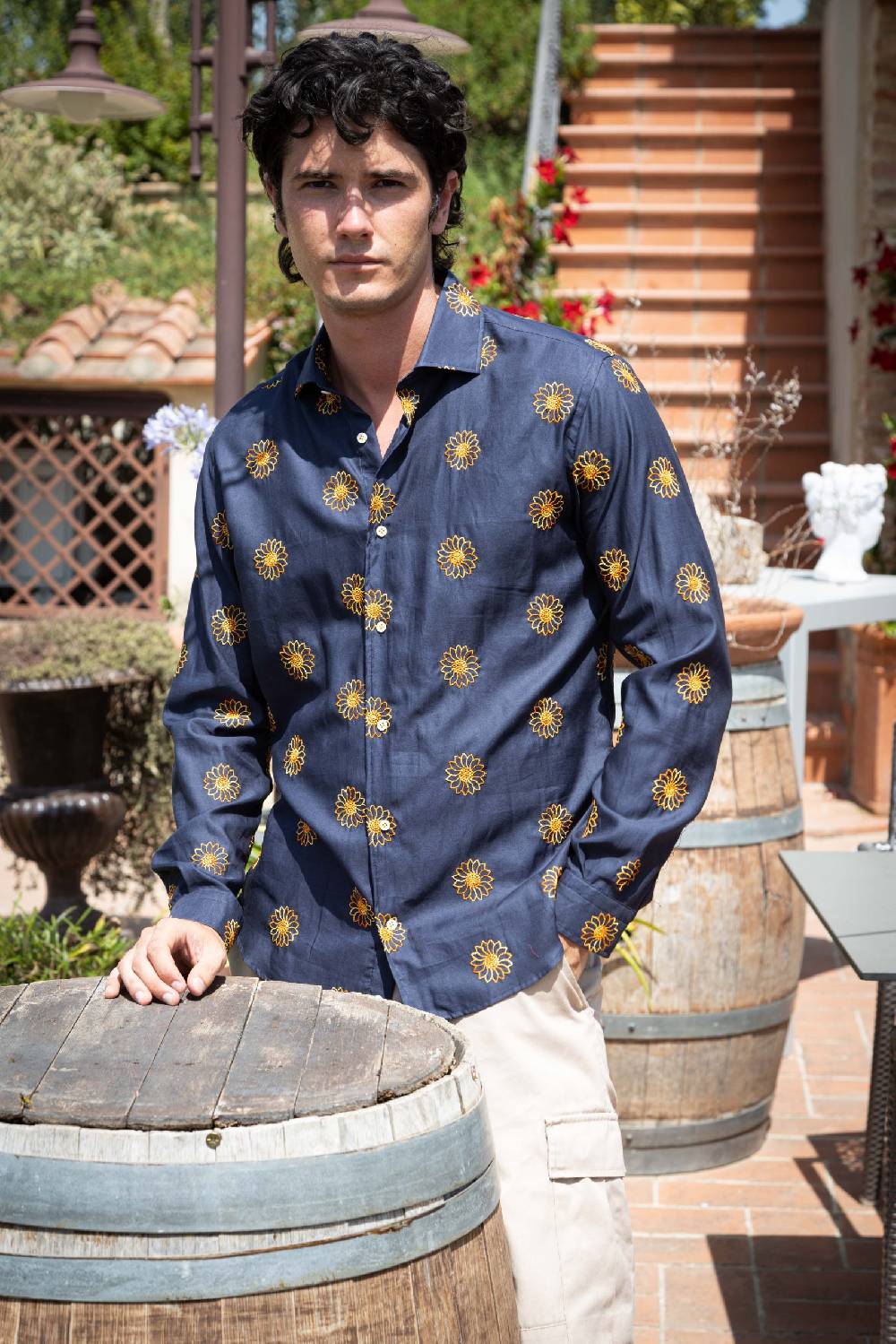 Poggianti Camicia uomo spring summer 24 FIRENZE-60F-221 Lightning offer