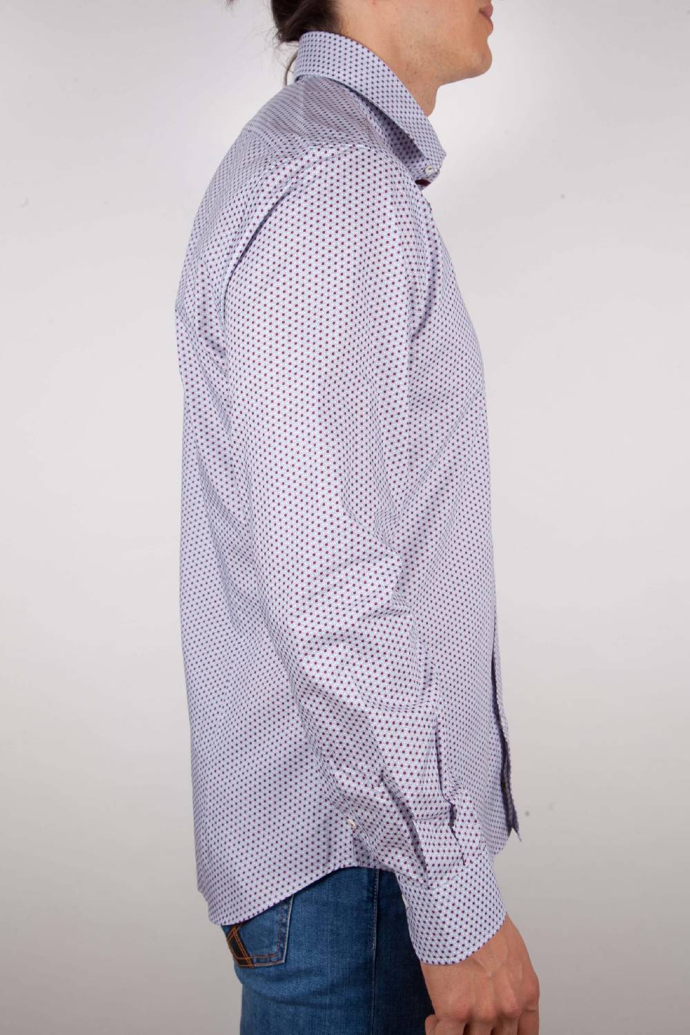 Poggianti Camicia Fantasia collo francese Ritorno libero