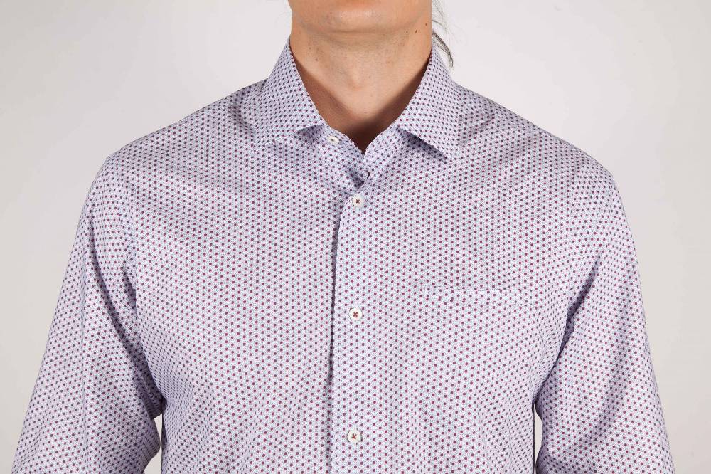 Poggianti Camicia Fantasia collo francese Ritorno libero
