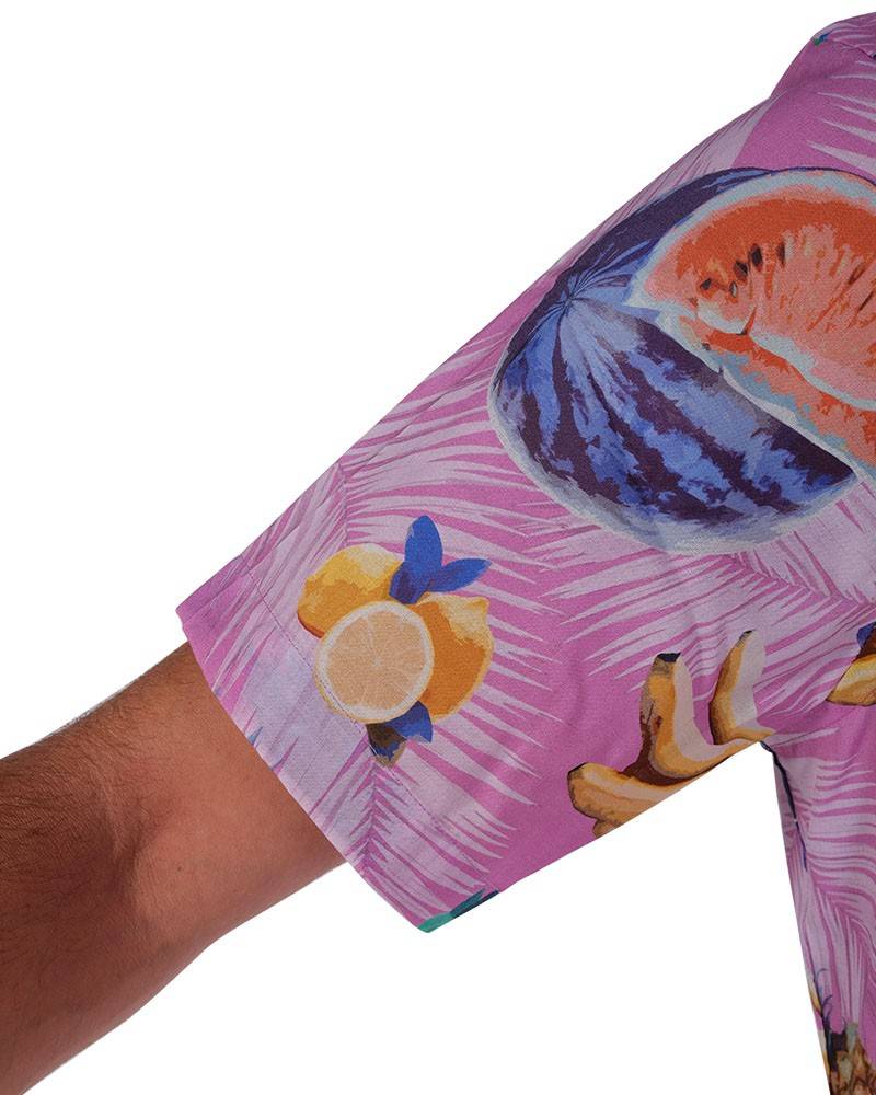 Poggianti Camicia Fantasia Collo Morbido Rosa Latest stili