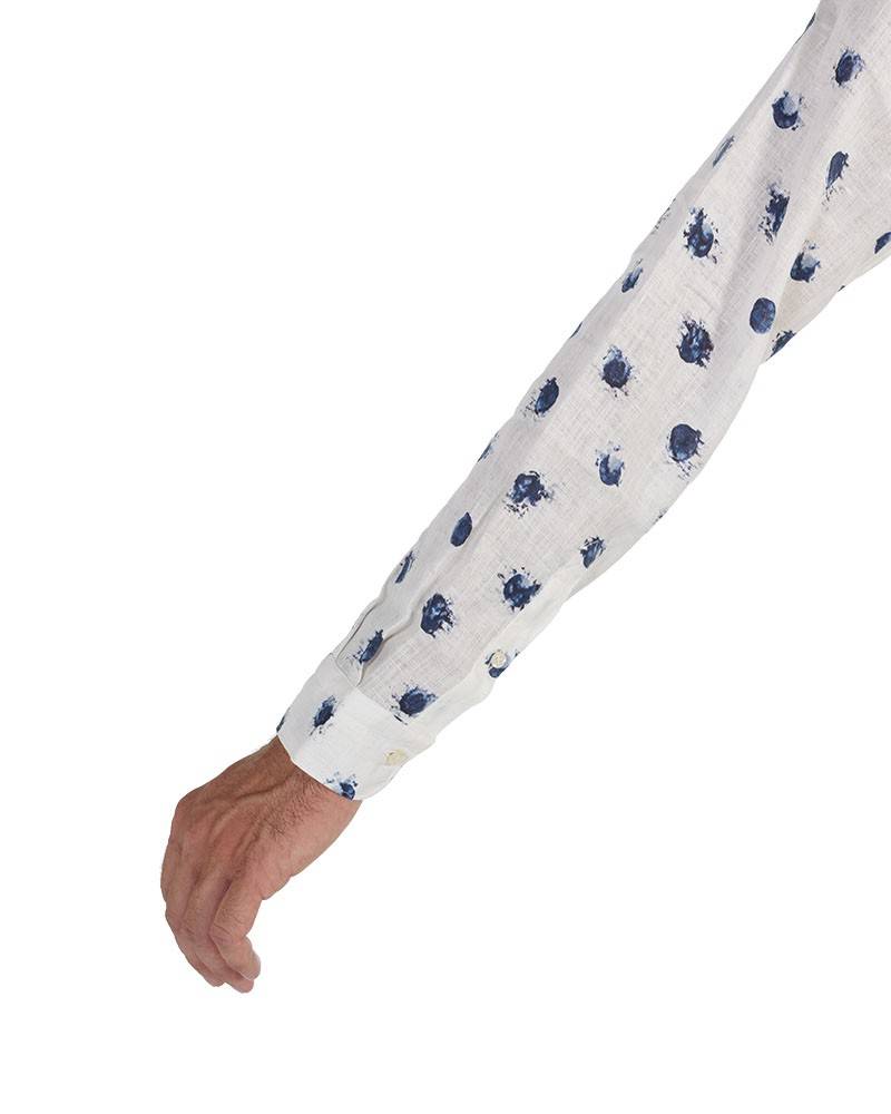 Poggianti Camicia Fantasia Collo Morbido Bianco Ultimo giorno