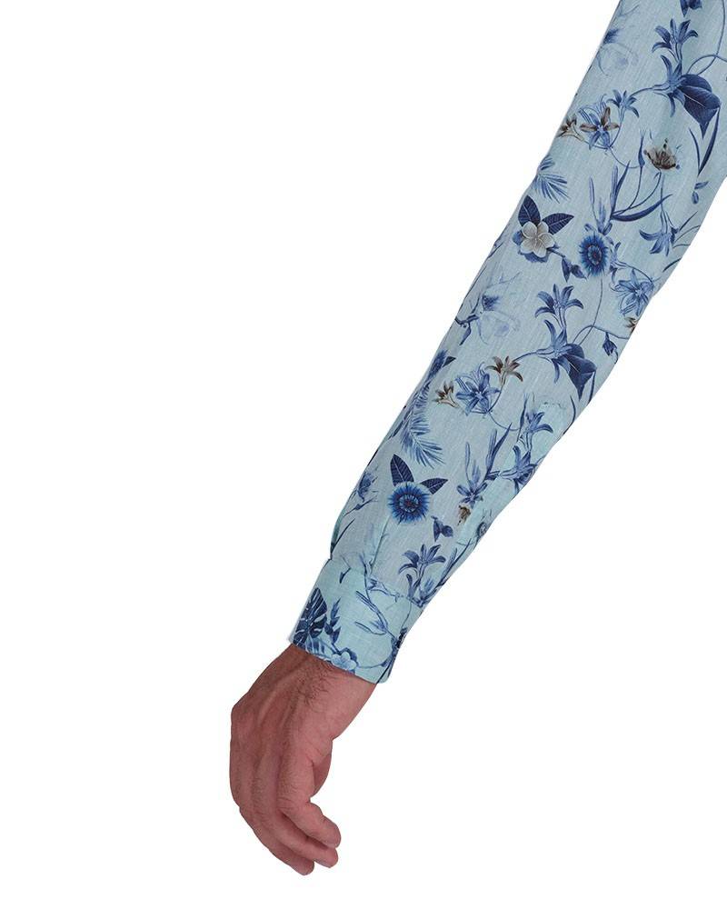 Poggianti Camicia Fantasia Collo Morbido Verde Fino al 65% di sconto