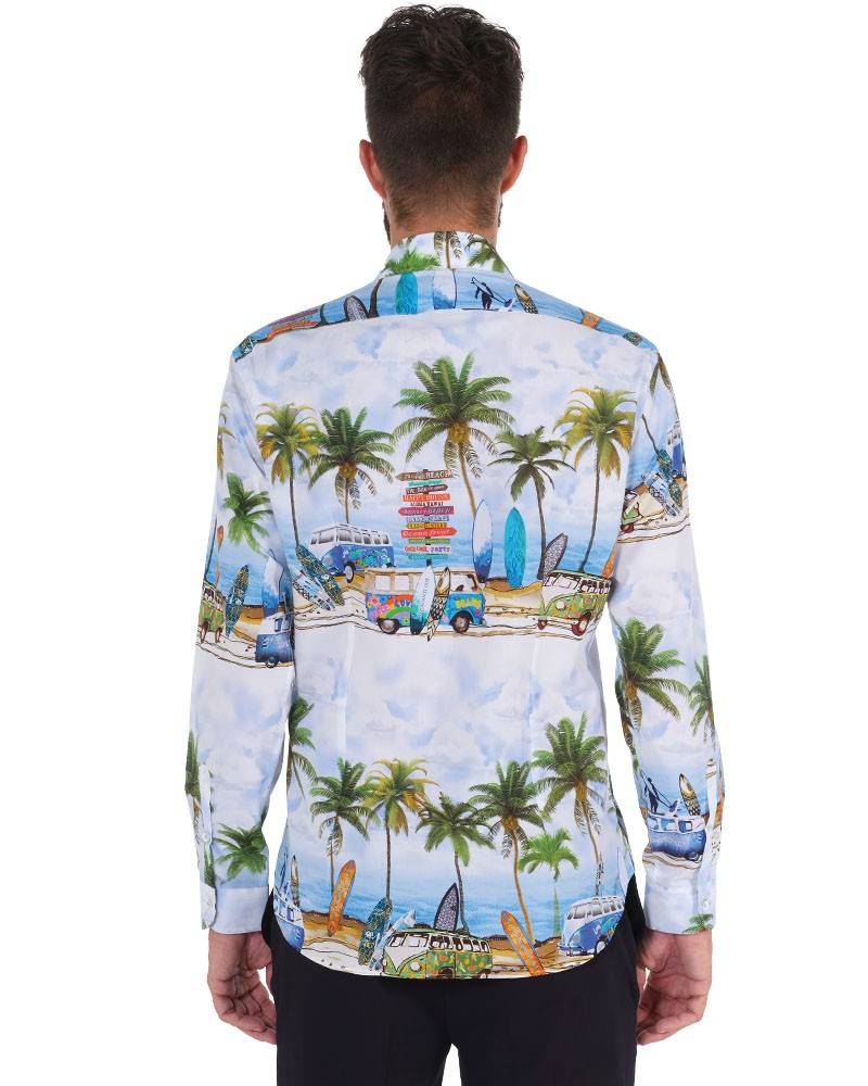 Poggianti Camicia Fantasia Collo Morbido Paesaggio Only for today