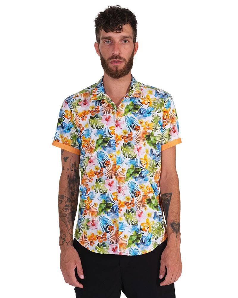 Poggianti Camicia Fantasia Collo Morbido Multicolore Offerta speciale della fabbrica