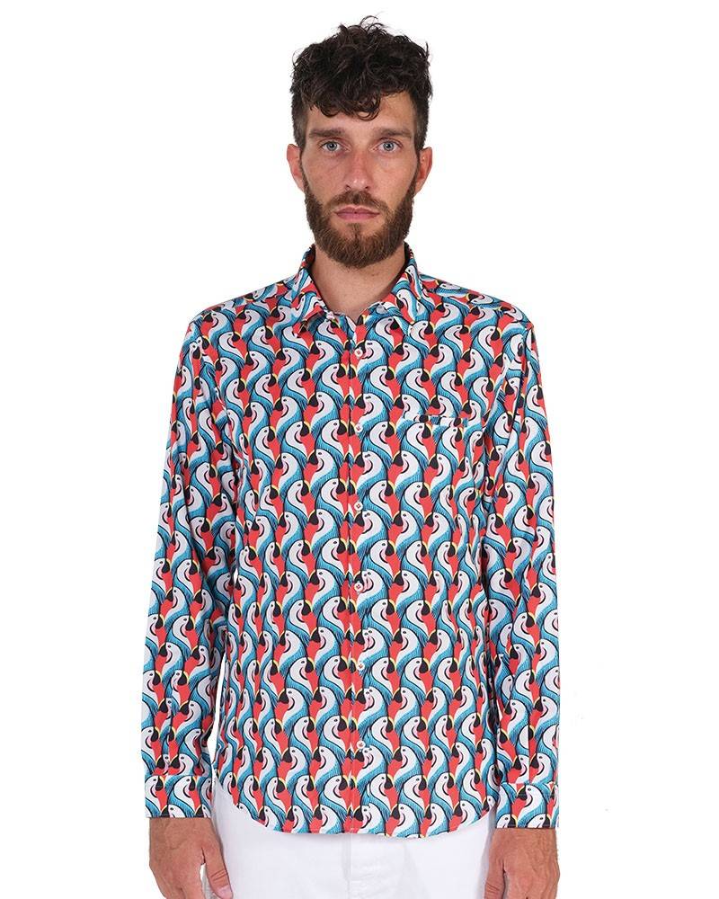 Poggianti Camicia Fantasia Collo Morbido Multicolore Solo un giorno rimasto