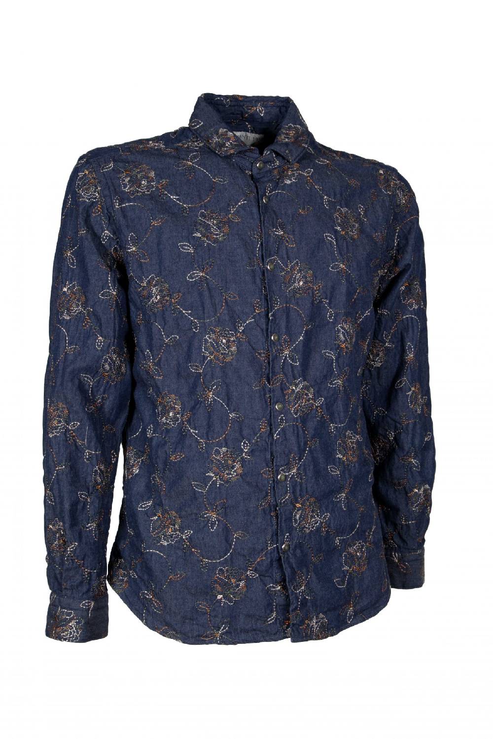 Poggianti Camicia uomo in Denim con Ricami FIRENZE-62-250 Duty-free