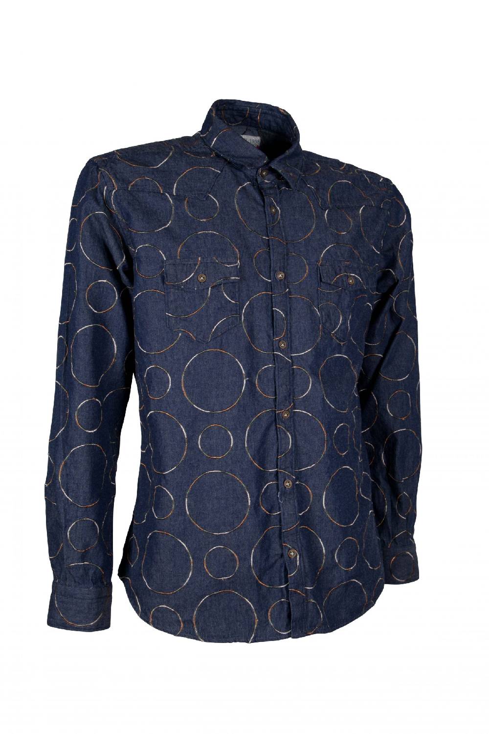 Poggianti Camicia uomo in Denim con Ricami EMPOLI-66-248 50% di sconto per tempo limitato