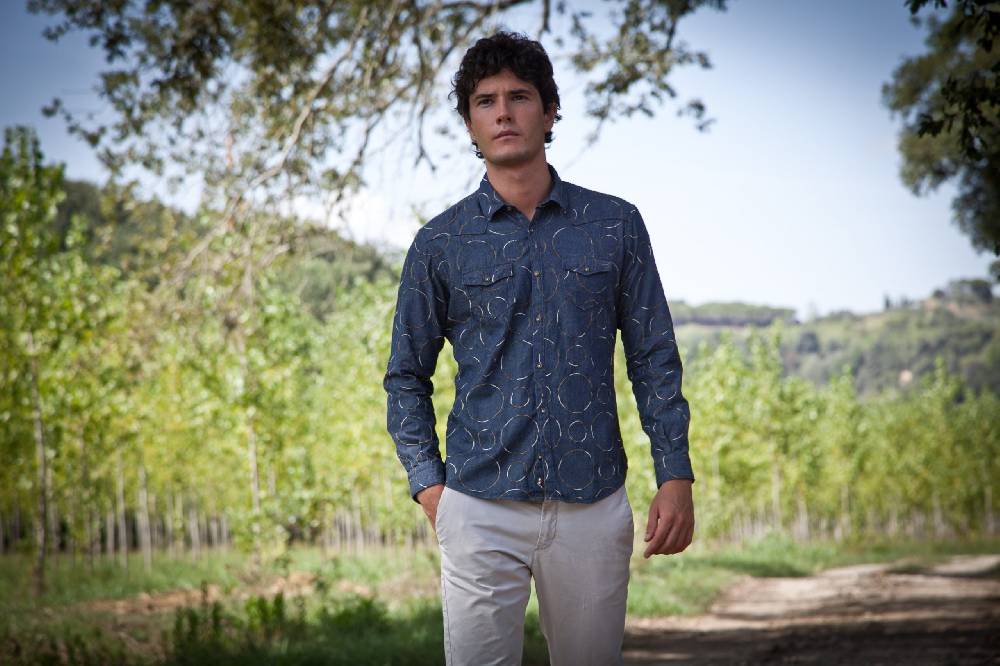 Poggianti Camicia uomo in Denim con Ricami EMPOLI-66-248 50% di sconto per tempo limitato