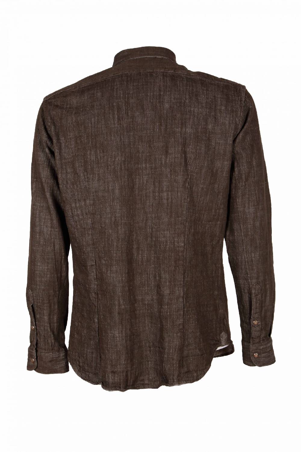 Poggianti Camicia uomo in denim verde militare CHIUSI-66F-233-02 Sconti questo mese
