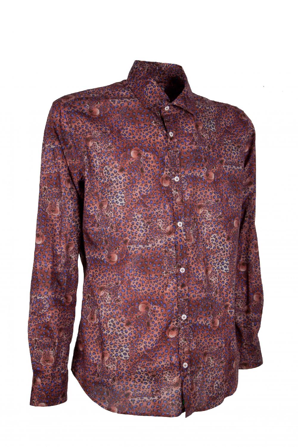 Poggianti Camicia uomo in cotone Liberty con stampa animali PISA-60F-155-01 Italia