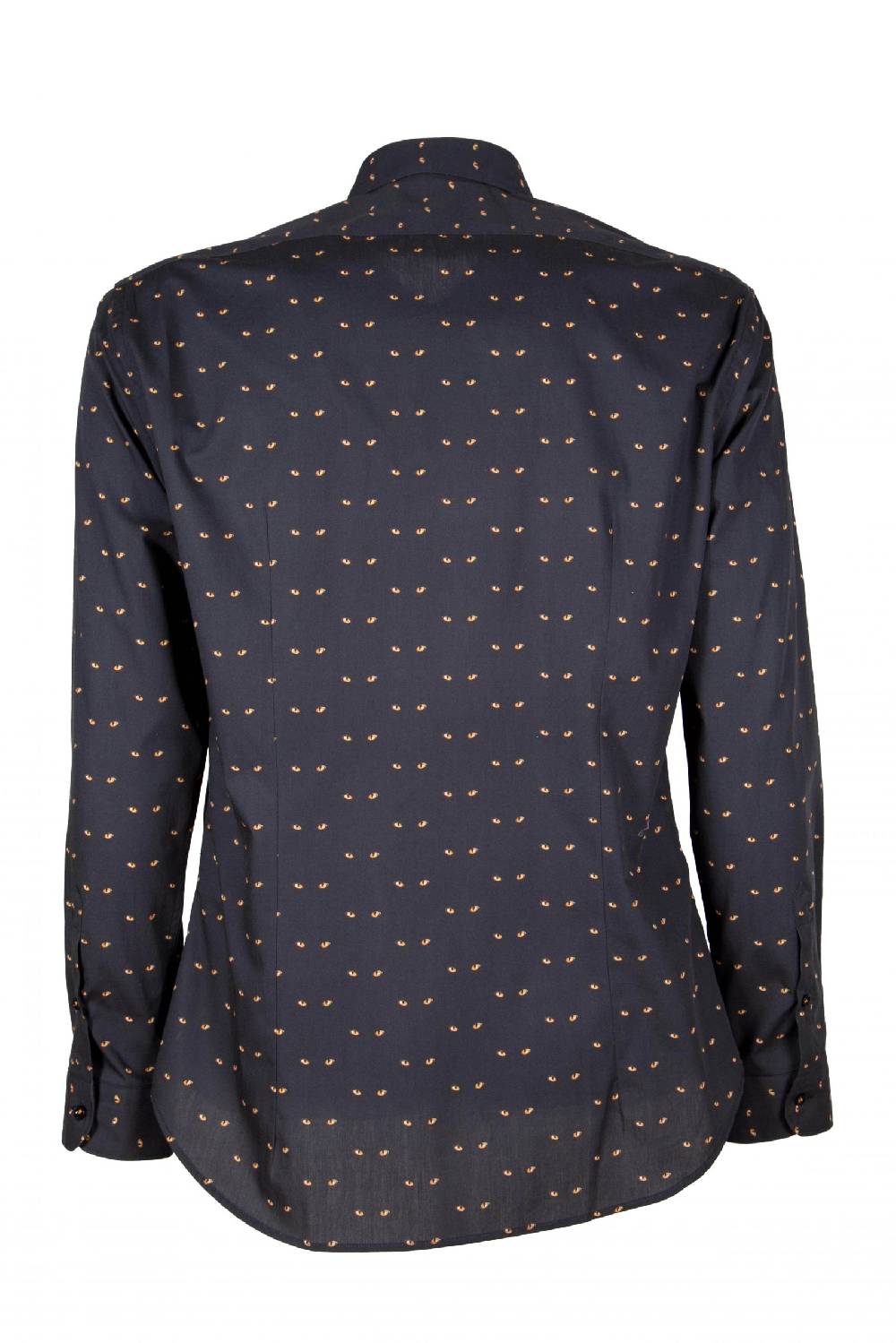 Poggianti Camicia uomo Blu in cotone stampata con occhi di gatto PISA-UBBF-177-01 Nuovo