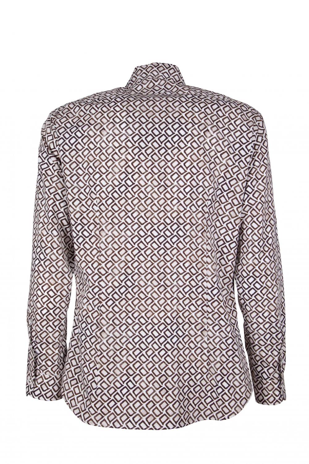 Poggianti Camicia uomo cotone con stampa geometrica PISA-31F-140-01 Spedizione Gratuita