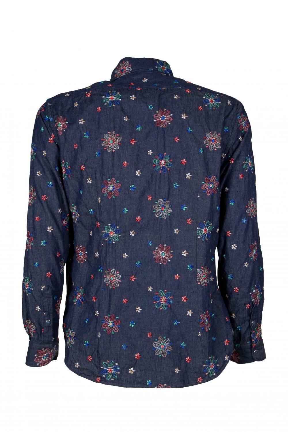 Poggianti Camicia uomo in Denim con Ricami FIRENZE-31W-249-01 Consegna Veloce