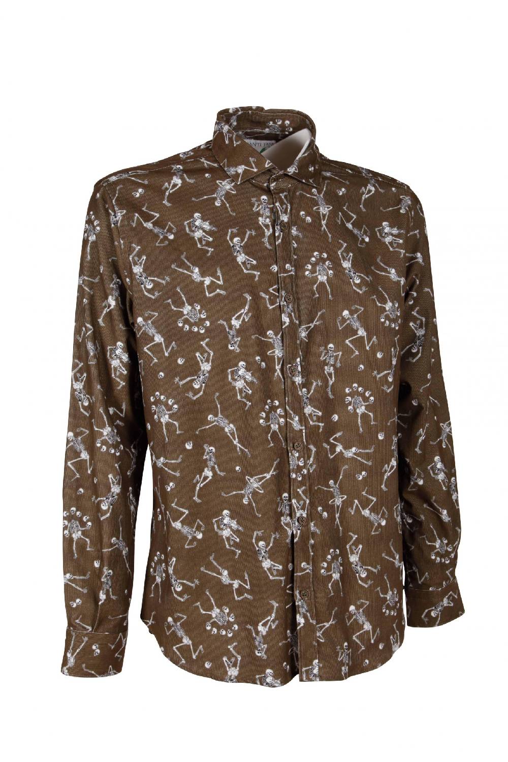 Poggianti Camicia uomo in velluto con stampa teschi PISA-62F-230-01 Promozione Limitata