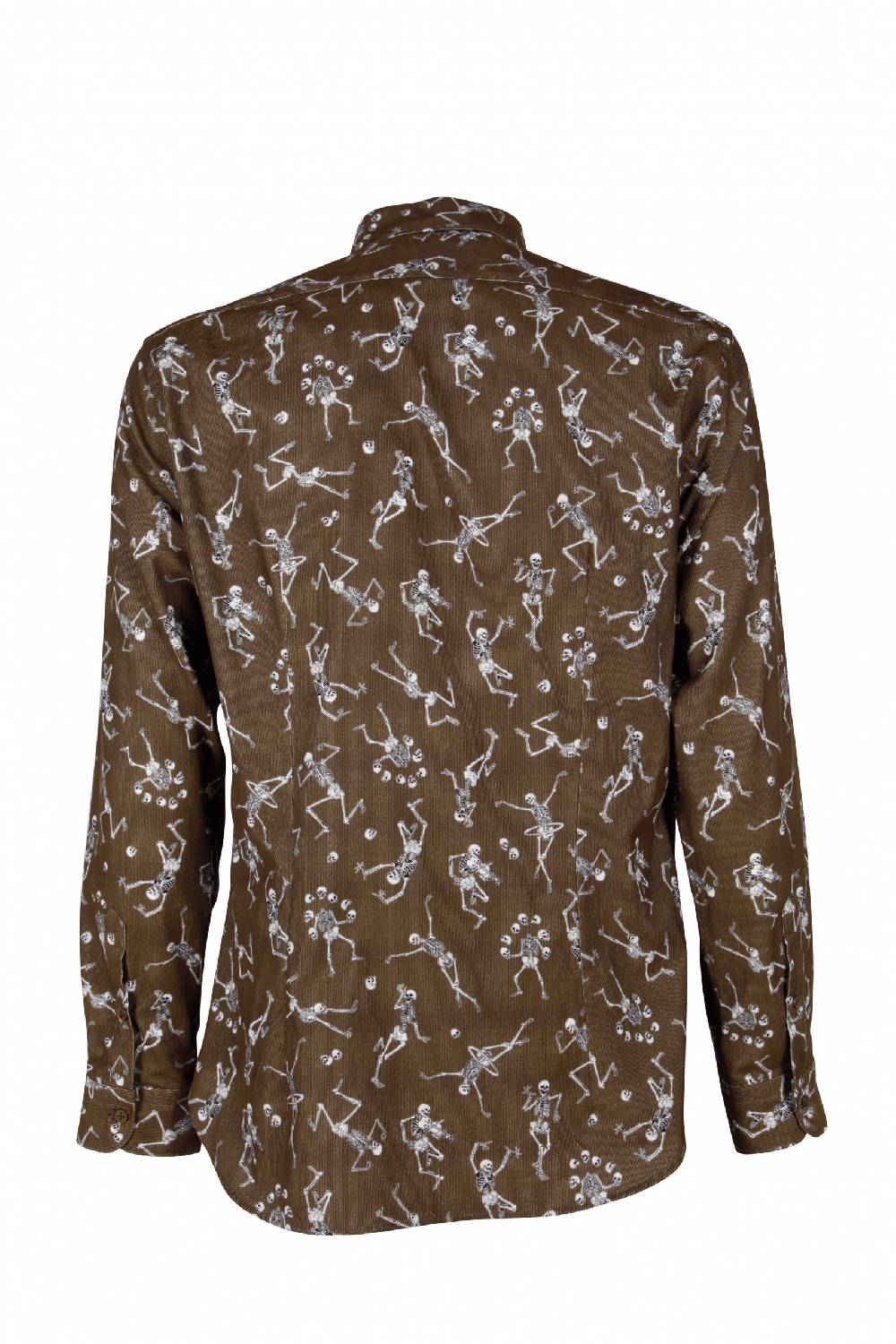 Poggianti Camicia uomo in velluto con stampa teschi PISA-62F-230-01 Promozione Limitata
